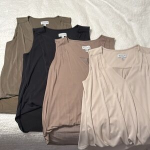 Veronica M Everyday Cupro Surplice Tanks x4